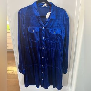 Royal Blue velvet tired dress